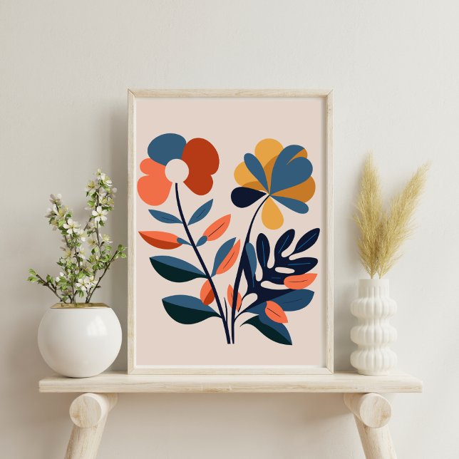 Elegantes Boho Abstrakt Botanische Blume Poster (Von Creator hochgeladen)
