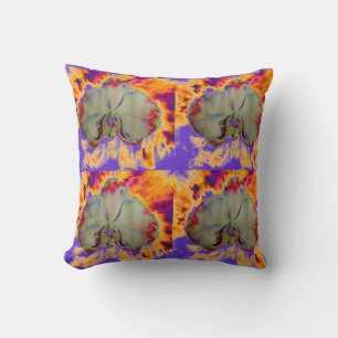Elegantes boho abstraktes Orchideengemälde Kissen