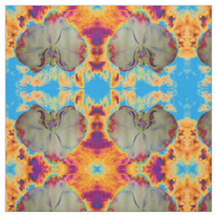 Elegantes boho abstraktes Orchideengemälde Stoff
