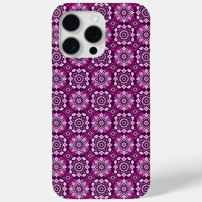 Elegantes Boho Chic Geometric Floral Pattern Case-Mate iPhone Hülle (Rückseite)