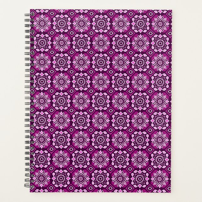 Elegantes Boho Chic Geometric Floral Pattern Planer (Vorderseite)