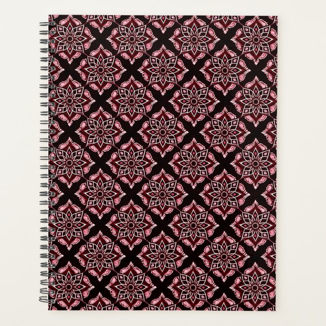 Elegantes Boho Chic Geometric Floral Pattern Planer (Vorderseite)