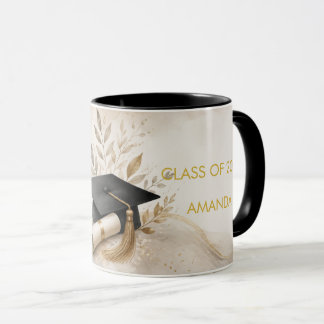 Elegantes Boho-Cottage-Core-Abschlussjahr & Name Tasse