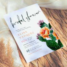 Elegantes Boho Desert Cactus & Blume Brautparty