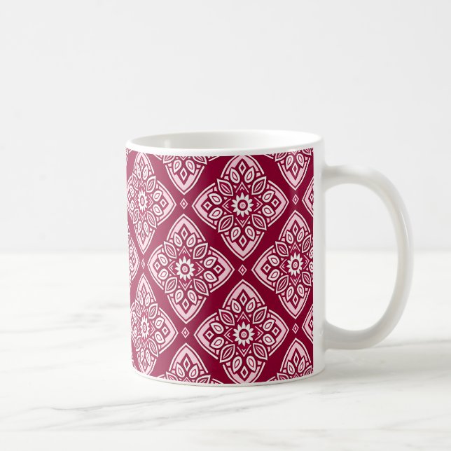 Elegantes Boho Geometric Floral Pattern Kaffeetasse (Rechts)