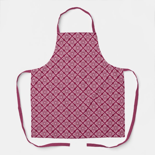Elegantes Boho Geometric Floral Pattern Schürze (Vorderseite)