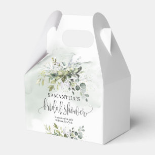 Elegantes boho-grünes Eukalyptusgold-Brautparty Geschenkschachtel