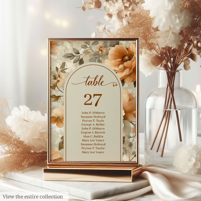 Elegantes Boho-Kupfer-Elfenbein-Sage-Tischnummer Tischnummer (Sophisticated Boho Copper Ivory Sage Table Number)