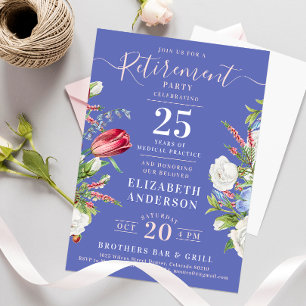 Elegantes Boho Lavender Floral Retirement Party Einladung