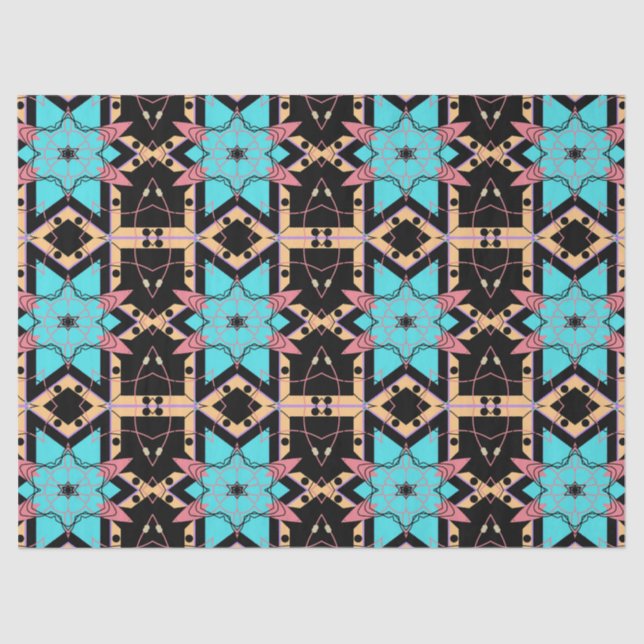 Elegantes Boho Mystical Mosaic Geometric Muster Seidenpapier (Vorderseite)