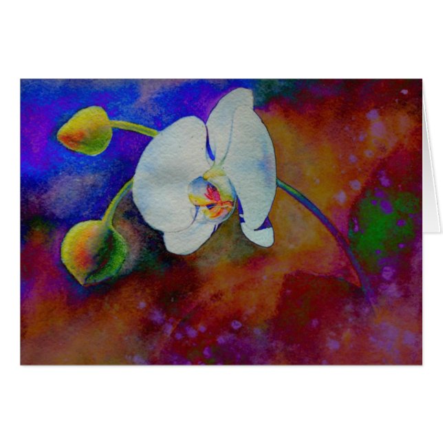 Elegantes boho-orchid-Aquarellbild (Vorderseite (Horizontal))