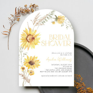 Elegantes Boho Sonnenblumen Botanisches Brautparty Einladung