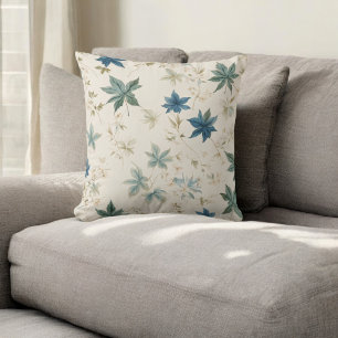 Elegantes Boho-Vintage-Ahornblatt-Blumenmuster Kissen