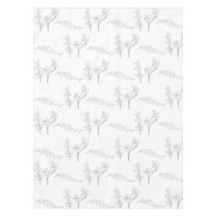 Elegantes Boho-Vintage-Lila-Blumenmuster-Frühling Tischdecke