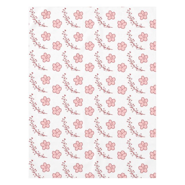 Elegantes Boho-Vintage-Rosa-Blumenmuster Frühling  Tischdecke (Vorderseite)