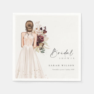 Elegantes Boho-Weißes Hochzeitskleid Brautparty Serviette