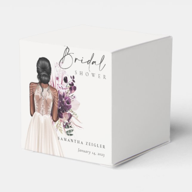 Elegantes Boho White Wedding Gown Brautparty Geschenkschachtel (Rückseite)