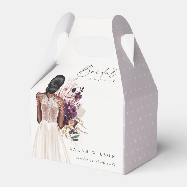Elegantes Boho White Wedding Gown Brautparty Geschenkschachtel (Vorderseite)