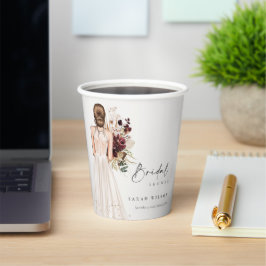 Elegantes Boho White Wedding Gown Brautparty Pappbecher