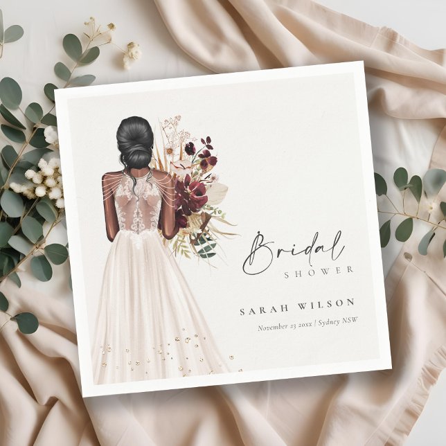 Elegantes Boho White Wedding Gown Brautparty Serviette (Von Creator hochgeladen)