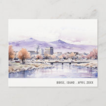 Elegantes Boise, Idaho Aquarell-Landschafts-Reise
