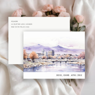 Elegantes Boise, Idaho Aquarell-Landschafts-Reise Feiertagspostkarte