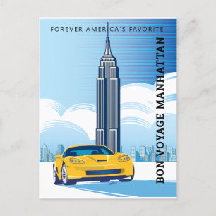 Elegantes BON VOYAGE MANHATTAN Design Postkarte