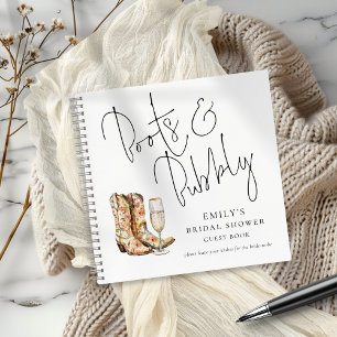 Elegantes Boots Bubbly Brautparty Gästebuch Notizbuch