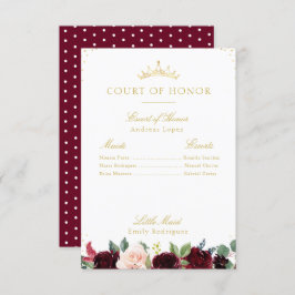 Elegantes Bordeaux-Blumengericht Einladung