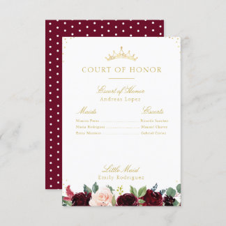 Elegantes Bordeaux-Blumengericht Einladung