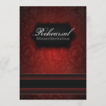 Elegantes Bordeaux Damask Probe Dinner Einladung