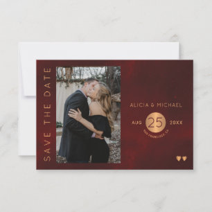 Elegantes bordeauxfarbenes Hochzeitsstil Save the Save The Date
