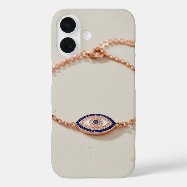 Elegantes Böser-Blick-Armband mit Edelsteinen Case-Mate iPhone Hülle (Rückseite)