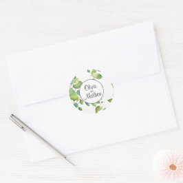 Elegantes botanisches Aquarell Runder Aufkleber