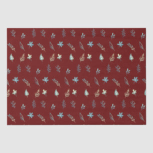 Elegantes botanisches Babyblau-Blätter Seidenpapier