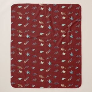 Elegantes botanisches Babyblau-Blätter Sherpadecke