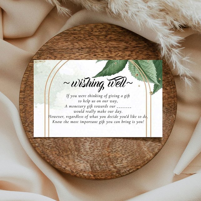 Elegantes botanisches Blattwerk zum Hochzeitswünsc Begleitkarte (Von Creator hochgeladen)