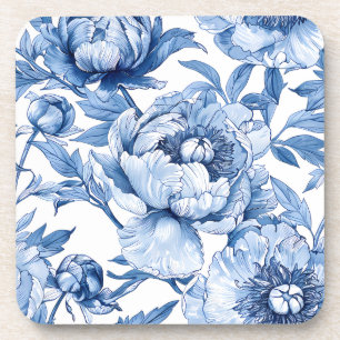 Elegantes botanisches blaues Blumen Chic Blumenmus Getränkeuntersetzer