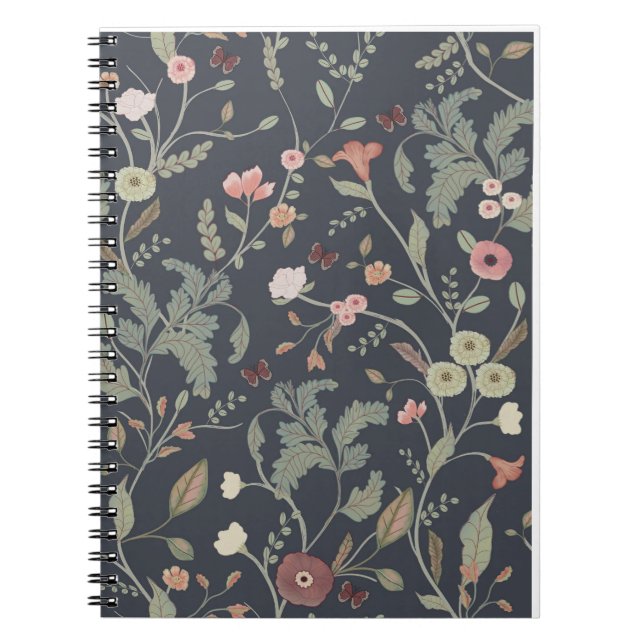 Elegantes Botanisches Blumen Notizbuch Notizblock (Vorderseite)