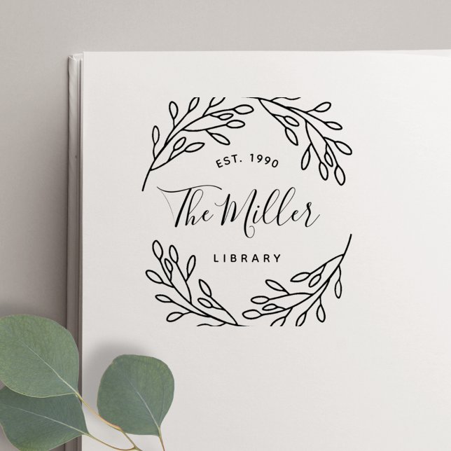 Elegantes botanisches Buchzeichen Permastempel (Von Creator hochgeladen)