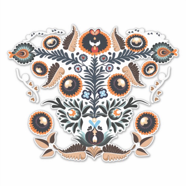Elegantes botanisches Design Aufkleber (Vorderseite)