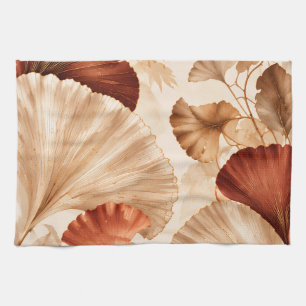 Elegantes botanisches Design mit goldenen Ginkgobl Geschirrtuch