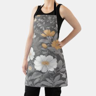 Elegantes botanisches Druckbild mit Blumenmotiv Schürze
