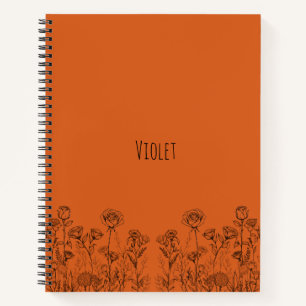 Elegantes botanisches florales Design-Notizbuch ( Notizbuch