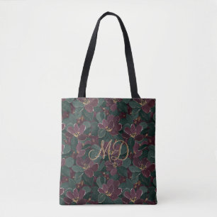 Elegantes botanisches florales tiefes Smaragd-Pfla