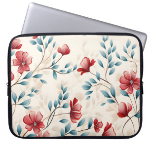 Elegantes botanisches florales Zweigmuster Laptopschutzhülle