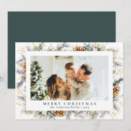 Elegantes botanisches Foliage | Dark Green Christm Feiertagskarte