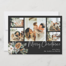 Elegantes botanisches Foliage & Foto Schwarzes Wei