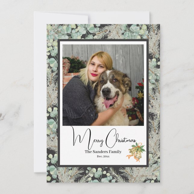 Elegantes botanisches Foto Jahrgang Weihnachten DG (Vorderseite)