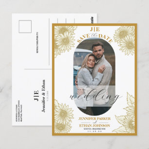 Elegantes botanisches Foto mit Sonnenblumen Save t Postkarte